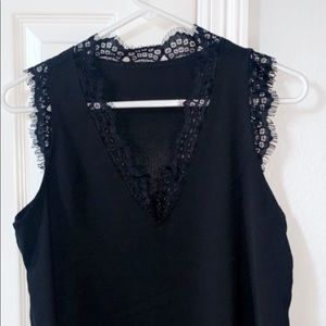 black lace tank top